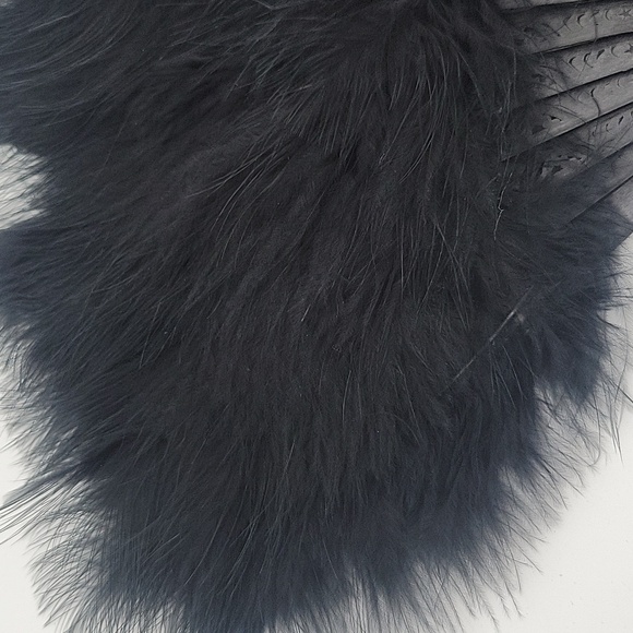 Black Maribou Feather Fan - Picture 7 of 9